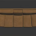 Modern Three Seater Brown Leather Sofa With Plush Backrest Thick Armrests And Elegant Design
