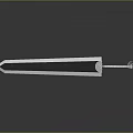 3D Rendered Long Metal Sword With Shiny Blade And Wrapped Hilt Design