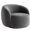 Modern Green Velvet Single Sofa Featuring Round Curved Design And Comfortable Seat