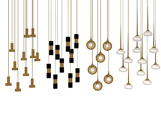 Light Luxury Chandelier Combination 3d model