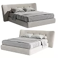 Modern Double Bed Design With Upholstered Headboard Soft Bedding And Neutral Tones