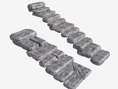 Green Slab Steps Park Steps Old Slab Steps Country Stone Steps Natural Slab Steps New Chinese Landscape Setstone Steps Stone Path 3d model