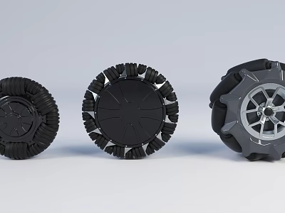 Different Types of Electronic Appliance Wheels with Robotic Design and Mechanical Components 3d model