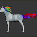 Unicorn Themed Decorative Furniture With Rainbow Mane Tail And Mechanical Leg Details