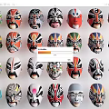 Colorful Traditional Peking Opera Masks as Artistic Wall Decor for Home Interiors