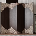 Modern Luxury Wooden Room Divider With Patterned Edges And Panel Design 3d model