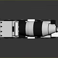 Black and White Concrete Mixer Truck 3D Model with Cab and Mixer Drum