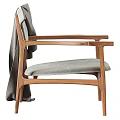 Elegant Accent Chair With Wooden Frame Gray Upholstered Cushion And Armrests