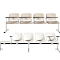 Public Chairs With Connected Design Metal Frame And Plastic Seats For Waiting Areas