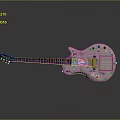 White Modified Electronic Electric Guitar With Stickers And Buttons On Body