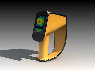 Portable Yellow Handheld Thermal Imaging Device With Heat Map Display Screen 3d model