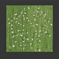 Lush Green Grass Surface Adorned With Small White Flowers And Fresh Plants