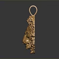 Golden Lion Head Pendant With Intricate Mane Design For Daily Wear