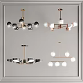 Contemporary Pendant Lights Featuring Geometric Metal Frames Spherical Lamps And Black Gold Accents