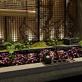 Bamboo Blinds In Spa Bathroom With Decorative Wall And Green Plants Interior