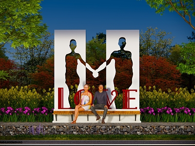 Love theme love sculpture sketch love punch sculpture sketch love crystallization Cupid marriage landscape 3d model