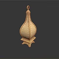 Golden Decorative Pendant With Elegant Design Hanging Loop And Vintage Style