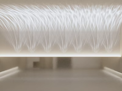 Contemporary Interior Design Showcasing Streamlined White Lighting Fixtures On Ceiling 3d model