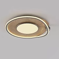 Modern Wooden Ring Shaped Ceiling Light Design With Illuminated Frame And White Light 3d model