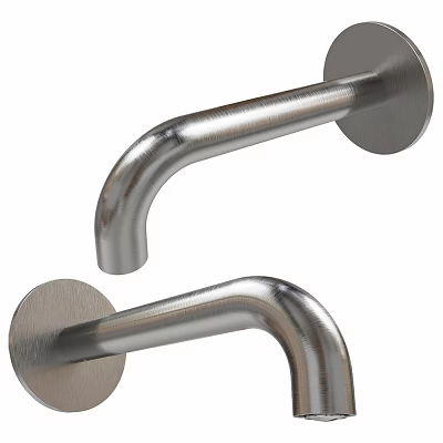 Stainless Steel Modern Faucet with Curved Handle and Polished Surface for Kitchen Use 3d model