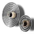 Modern Glass Wall Lamp With Spiral Design And Golden Metal Base
