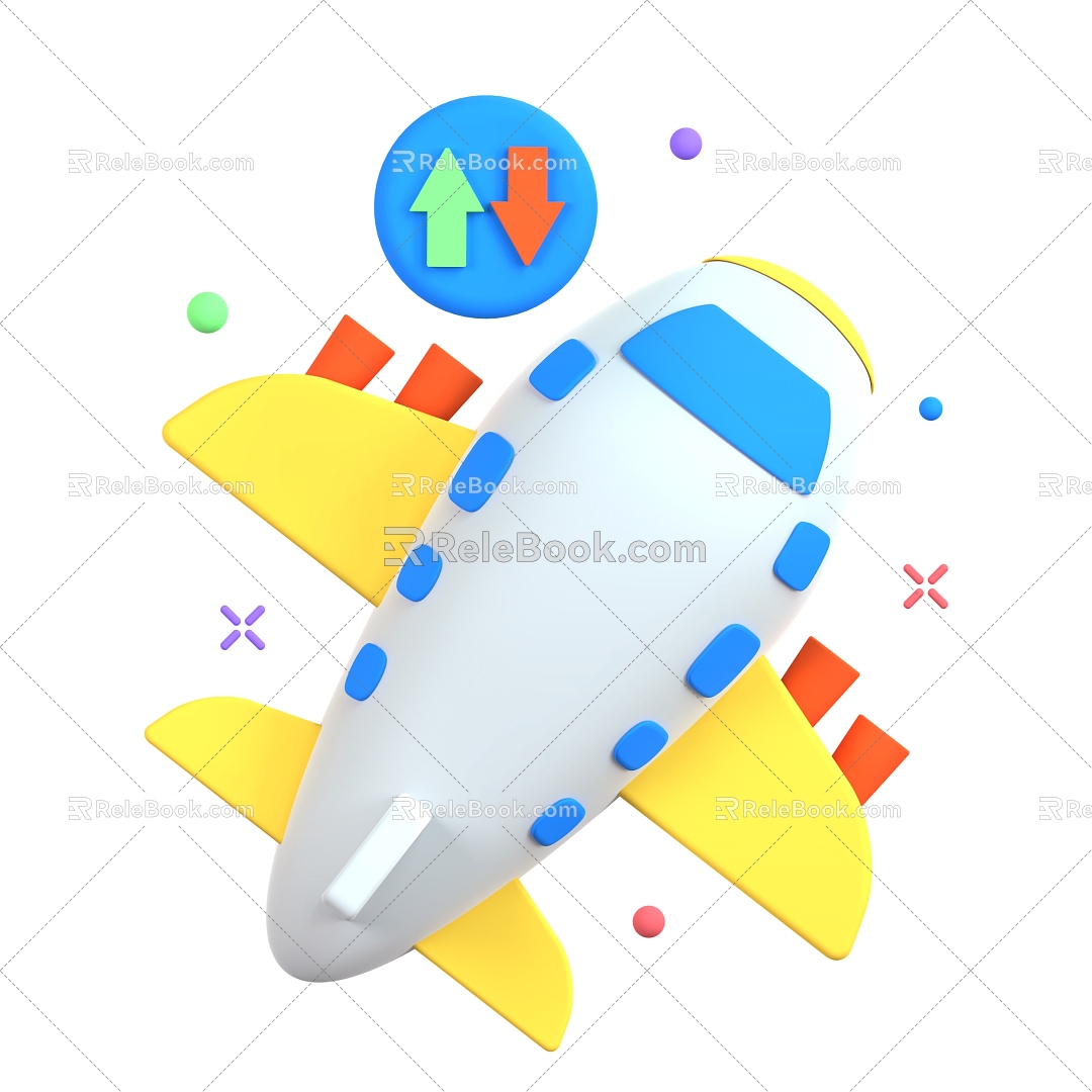 Cartoon Airplane Transportation 3d model