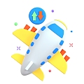 Cartoon Airplane Transportation 3d model