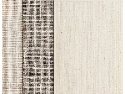 Woven Textured Beige Brown Square Rug With Modern Patterned Striped Design For Home Decor 3d model