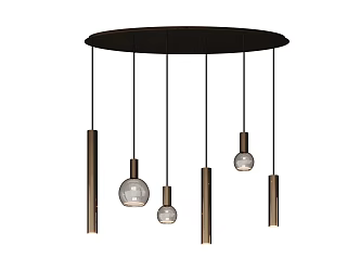 Nordic Minimalist Restaurant Chandelier Glass Chandelier Metal Chandelier 3d model