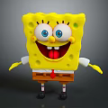 SpongeBob SquarePants Yellow Square Character With Big Eyes Red Tie White Shirt And Happy Smile