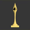 Golden Star Shaped Decorative Household Items Trophy With Square Base Stand 3d model
