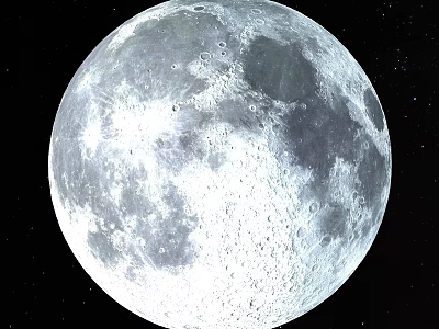 Aerial Planning of Lunar Surface with Craters and Dark Mare Regions 3d model