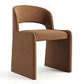Modern Dining Table and Chair Set with Marble Tabletop and Brown Upholstered Chairs