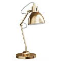 Gold Adjustable Arm Desk Lamp With Modern Design And Metal Base Round Shade