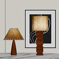 Quiet Ancient Table Lamp Hemp Rope Kraft Paper Table Lamp Solid Wood Table Lamp Old Vintage Table Lamp 3d model
