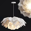 Elegant White Petal Shaped Modern Chandelier With Soft Lighting For Interior Design