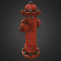 Red Fire Hydrant 3D Model With Bolts And Chains For Fire Safety Equipment