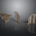 Golden Traditional Architectural Models With Intricate Frames And Door Details