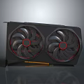 High Performance Electronic Graphics Card With Dual Fans Black Design And Red Accents