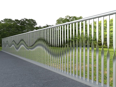 Wave shaped metal railing wave shaped railing landscape fence landscape guardrail landscape handrail guardrail 3d model