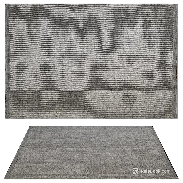 Gray Square Carpet With Soft Textured Pattern For Modern Living Room Decor 3d model 