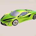 Vibrant Green Sports Car Featuring Sleek Aerodynamic Design And Black Racing Stripes