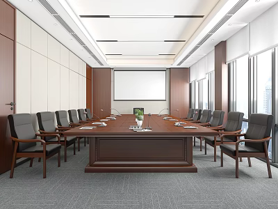 Modern Meeting Room Party and Government Organs Meeting Room Hospitality Room Reception Room Negotiation Room Meeting Table and Chair Combination Long Table and Chair 3d model