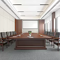 Modern Meeting Room Party and Government Organs Meeting Room Hospitality Room Reception Room Negotiation Room Meeting Table and Chair Combination Long Table and Chair 3d model