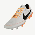 Orange And White Soccer Cleats With Black Logo And Multiple Angles View 3d model