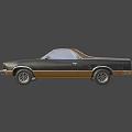 Classic Black and Brown Pickup Truck with Convertible Top and Vintage Design