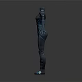 Futuristic Tech Style Dark Colored Bodysuit With Blue Line Details And Sleek Design