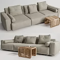 Modern three-seat sofa multiplayer sofa 3d model