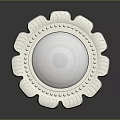 Intricate Patterned Lines On White Circular Decorative Frame With Ornate Design