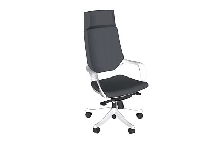 Black High Back Office Chair With Adjustable Height Armrests And Caster Wheels 3d model